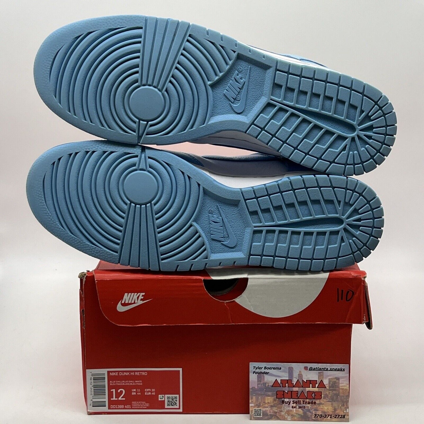 Size 12 - Nike Dunk High Blue Chill White Leather (DD1399-401)