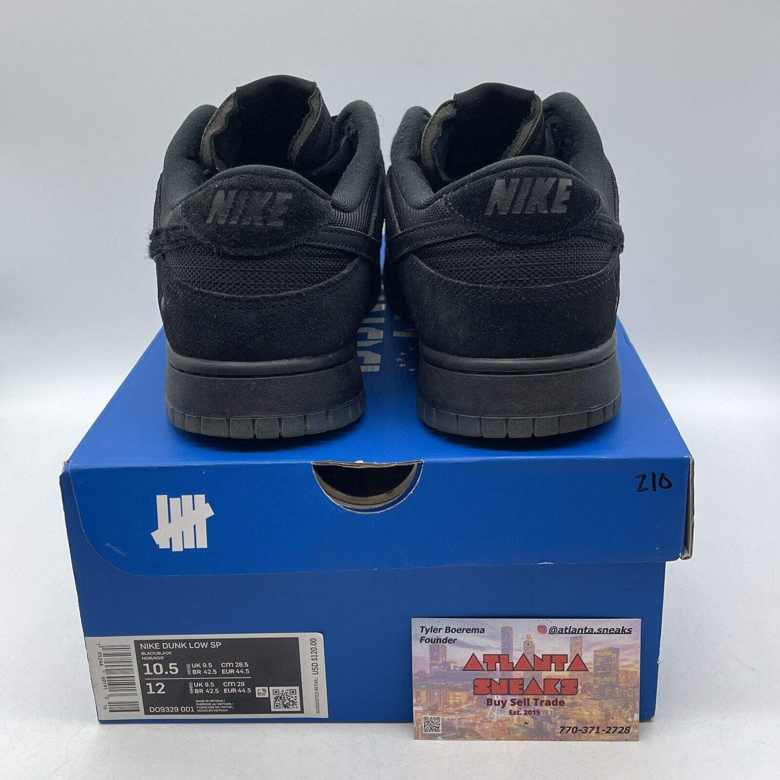 Size 10.5 - Nike Dunk Low x Undefeated Dunk Vs AF1 Black Suede (DO9329-001)