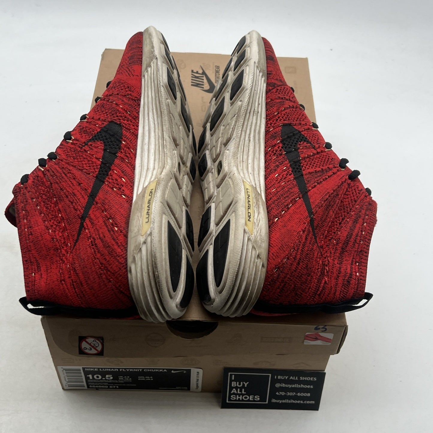 Size 10.5 - Nike Lunar Flyknit Chukka University Red (554969-671)
