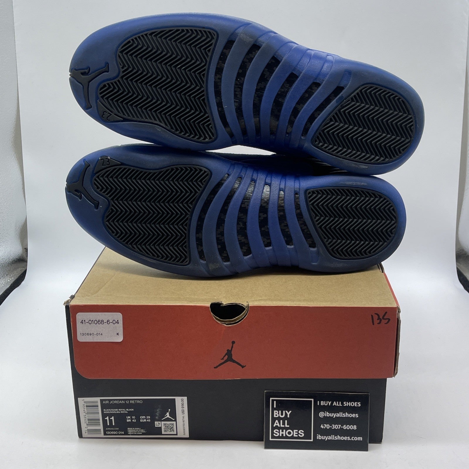 Size 11 - Air Jordan 12 Retro 2009 Nubuck Blue Black Suede Leather (130690-014)