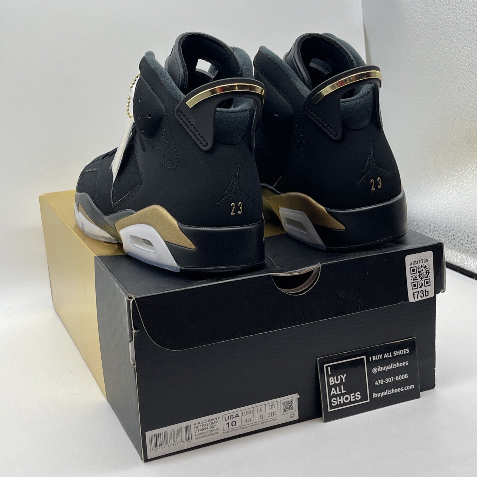 Size 10 - Jordan 6 Retro Defining Moments Black Gold Suede (CT4954-007)