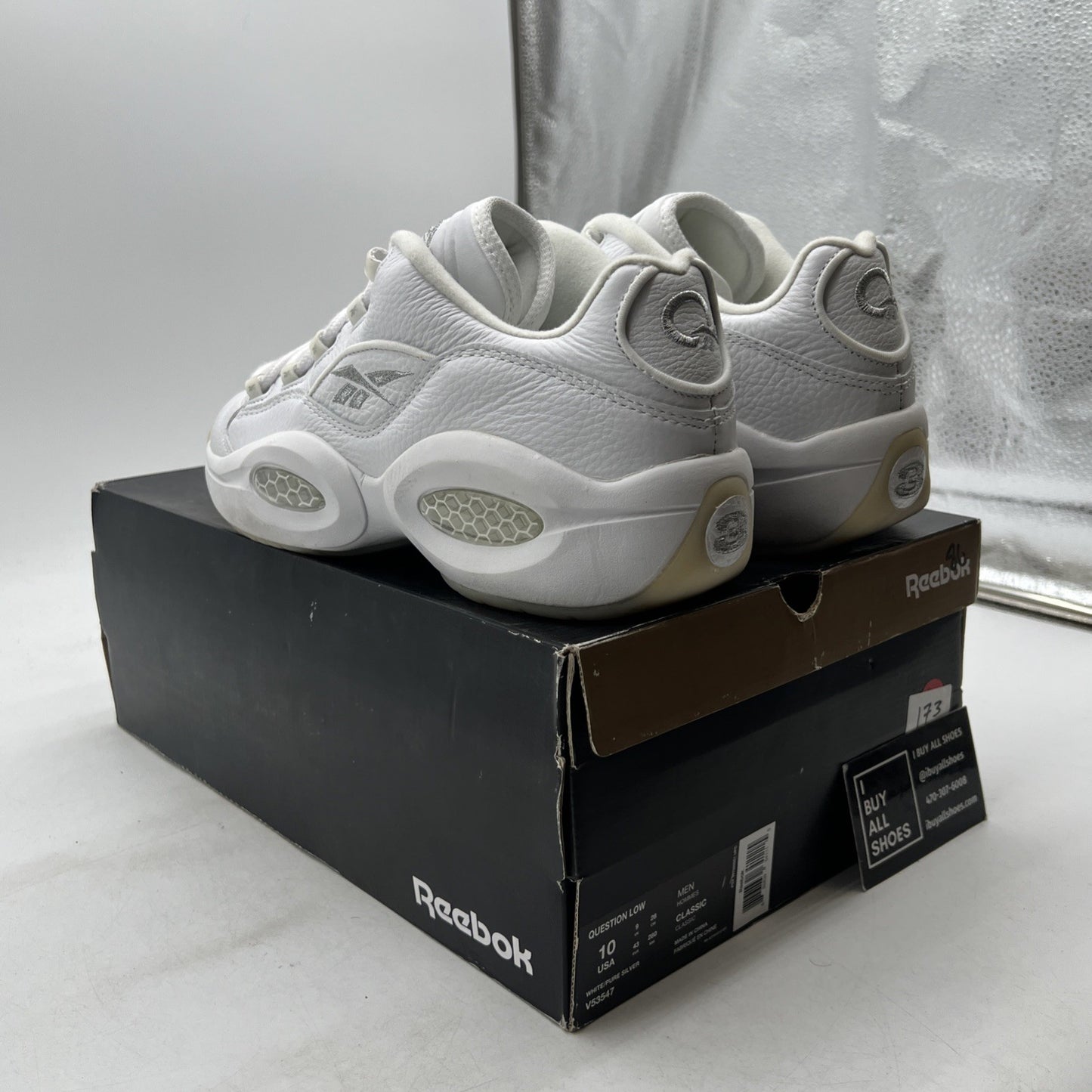 Size 10 - Reebok Question Low White (V53547)