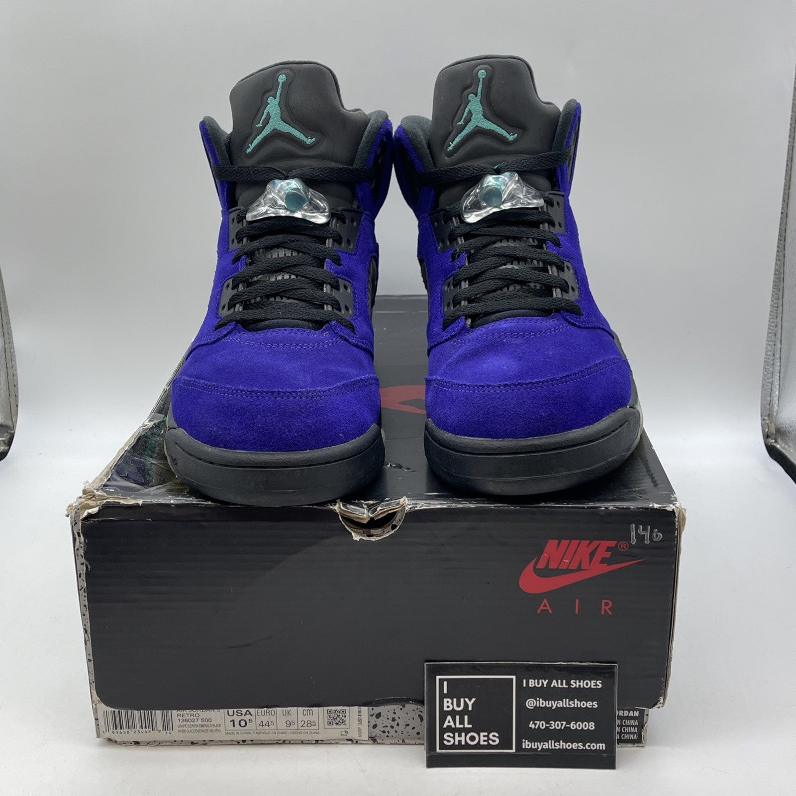 Size 10.5 - Jordan 5 Retro Alternate Grape Black Suede (136027-500)