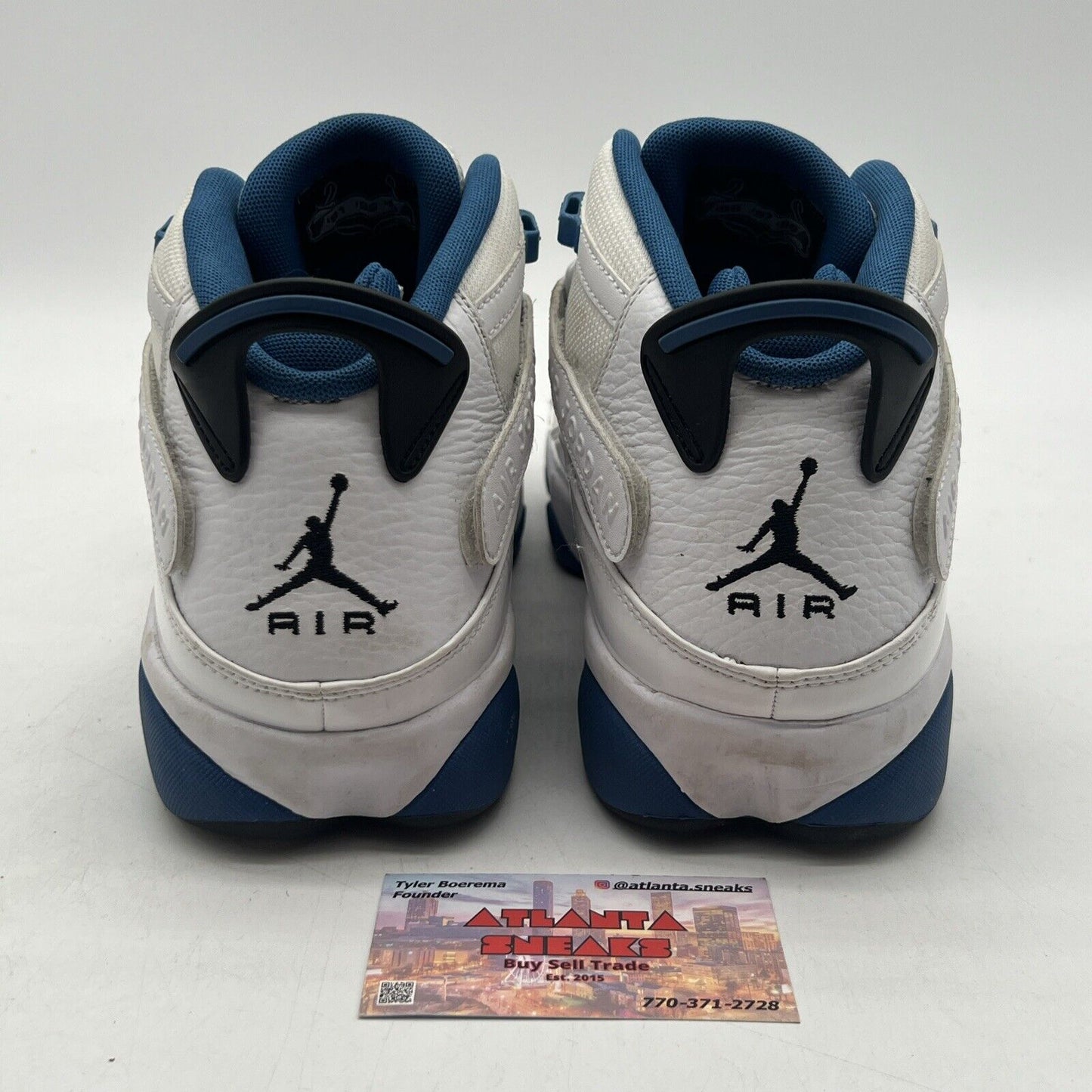 Size 12 - Jordan 6 Rings White Dark Marina Blue Leather (322992-114)