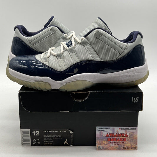 Size 12 - Air Jordan 11 Retro Low Georgetown Grey Navy Leather (528895-007)