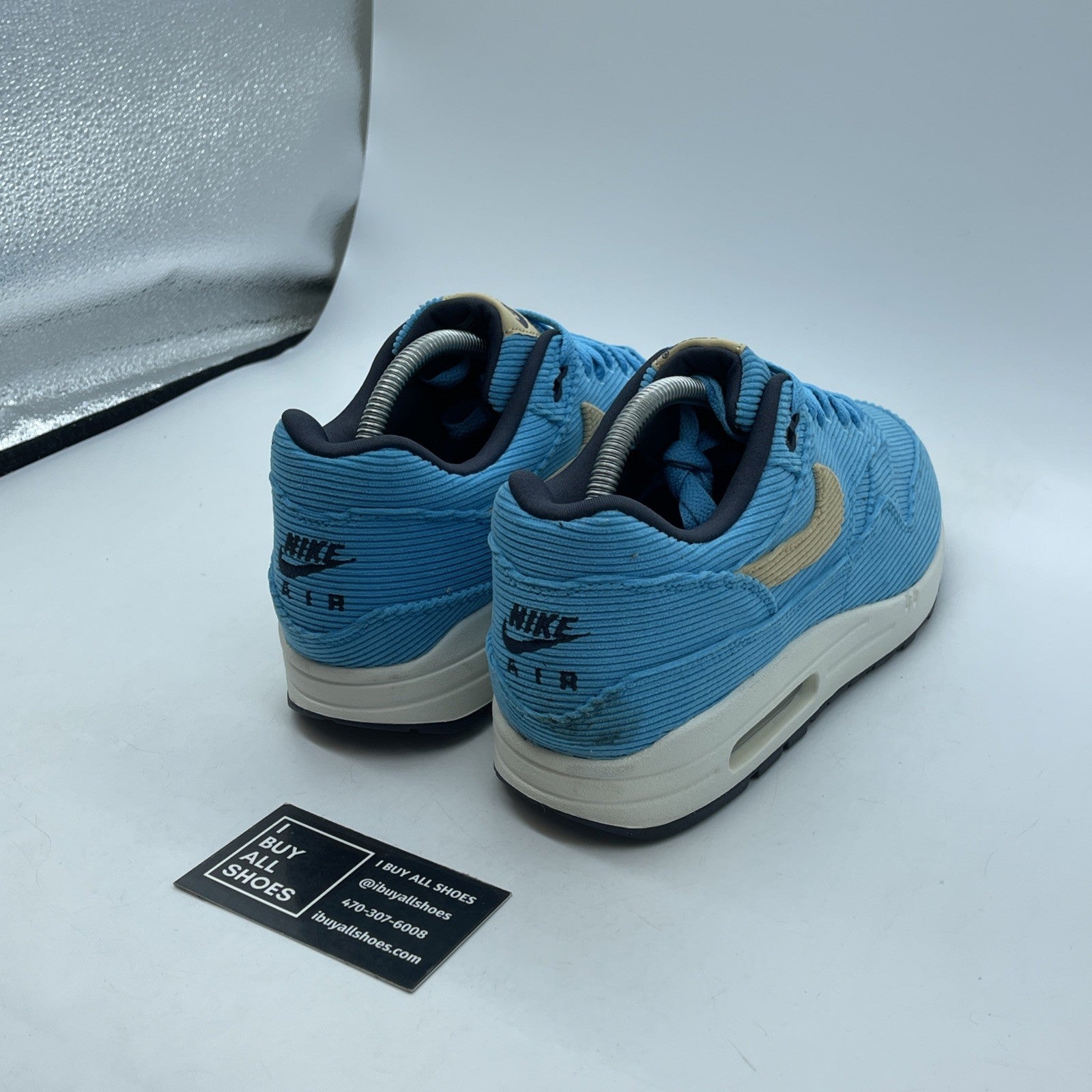 Size 9.5 - Nike Air Max 1 Premium Baltic Blue Corduroy Suede (FB8915-400)