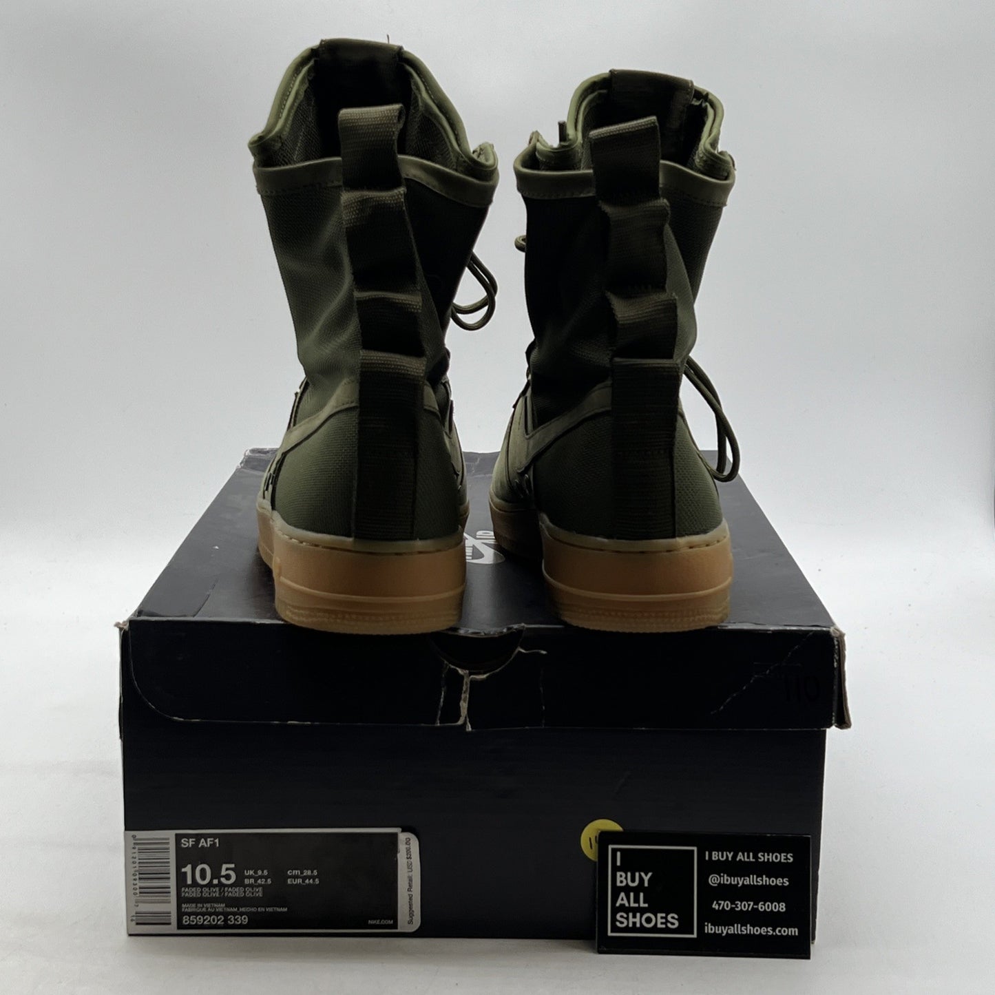 Size 10.5 - Nike SF Air Force 1 Faded Olive (859202-339)