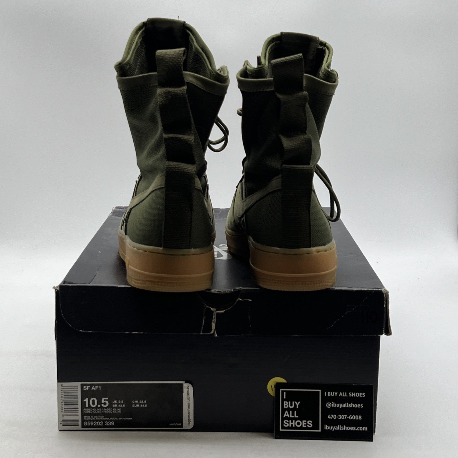 Size 10.5 - Nike SF Air Force 1 Faded Olive (859202-339)