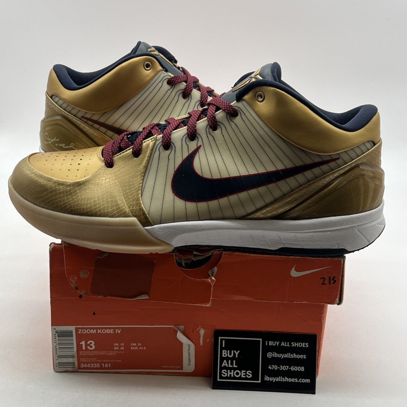 Size 13 - Nike Zoom Kobe 4 Gold Medal (344335-141)