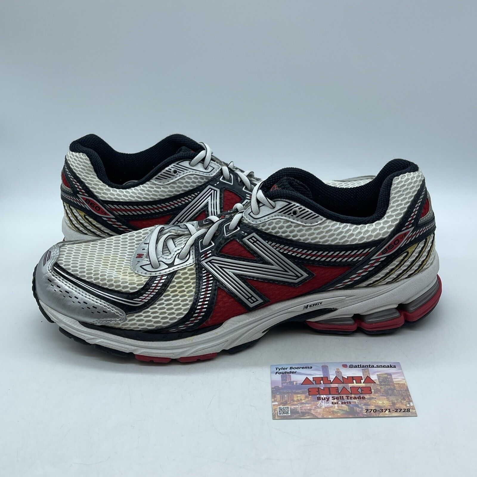 Size 11 - New Balance 860 White Red Grey Yellow Suede Leather (ML860XA)