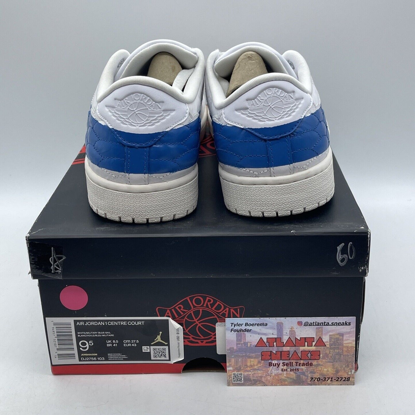 Size 9.5 - Air Jordan 1 Centre Court Military Blue White Leather (DJ 2756-103)