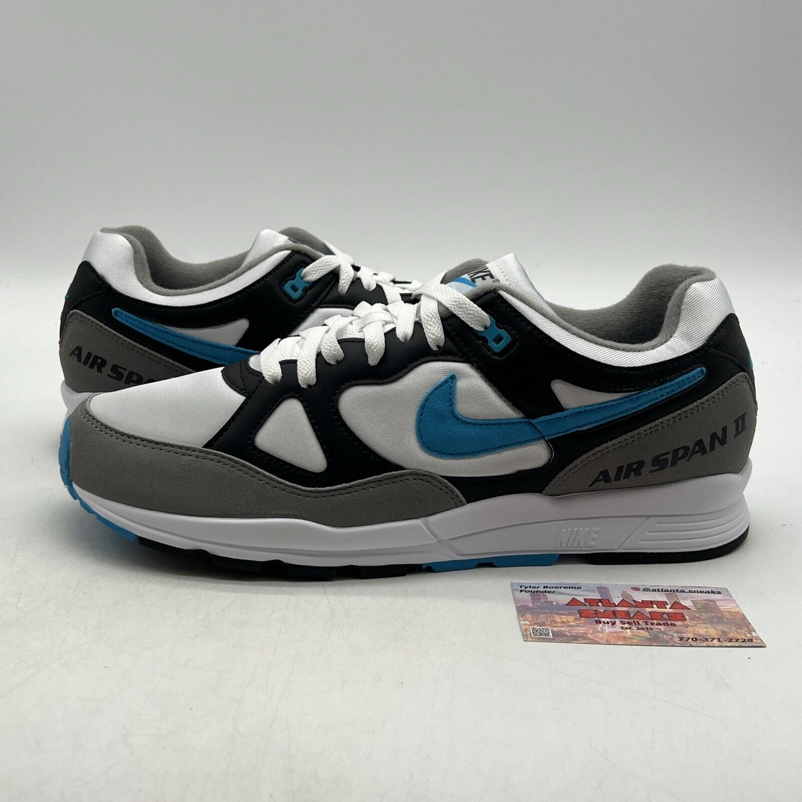 Size 12 - Nike Air Span 2 Laser Blue White Black Leather (AH8047-001)