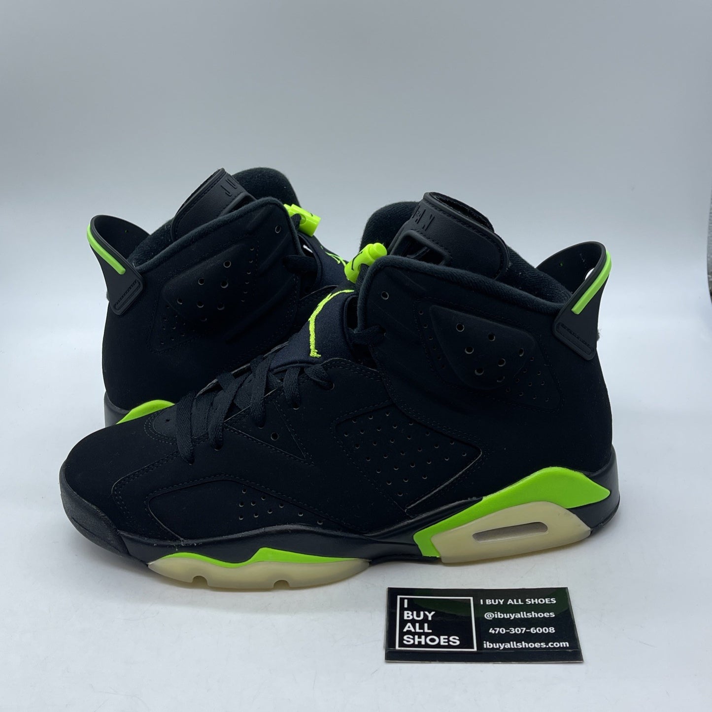 Size 10.5 - Jordan 6 Retro Electric Green Black Suede (CT8529-003)