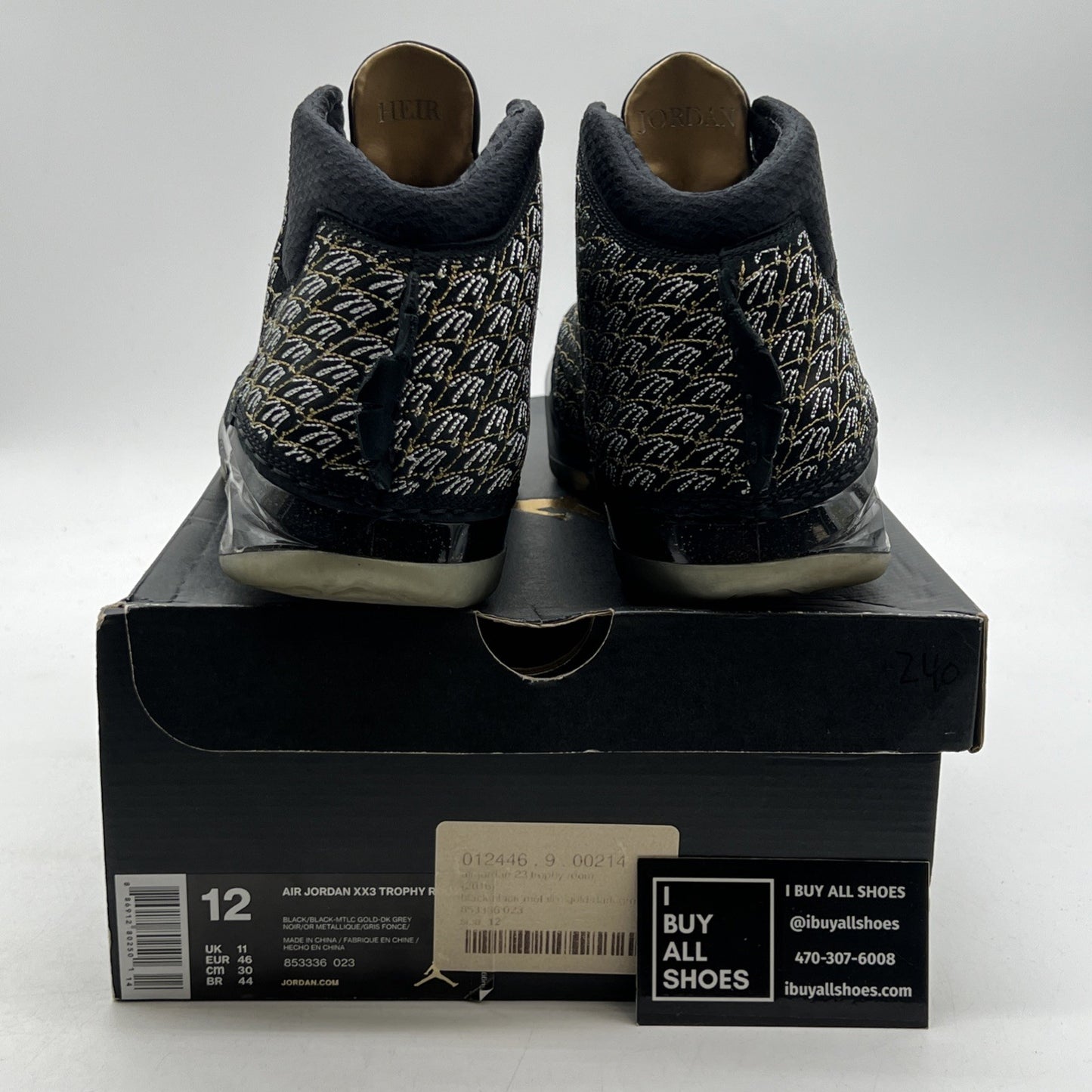 Size 12 - Trophy Room x Air Jordan 23 Retro Black (853336-023)