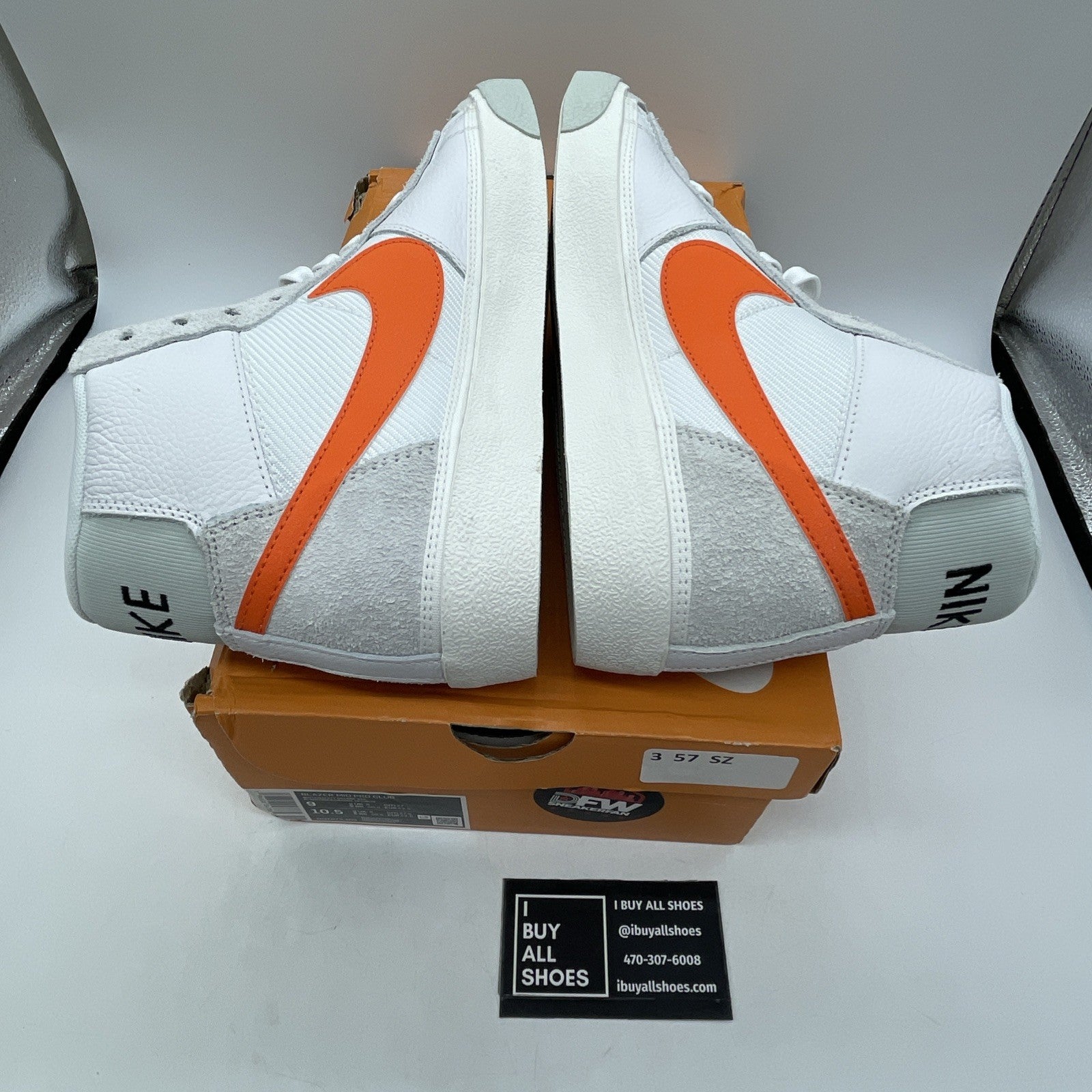 Size 9 - Nike Blazer '77 Pro Club Mid Remastered - White Safety Orange