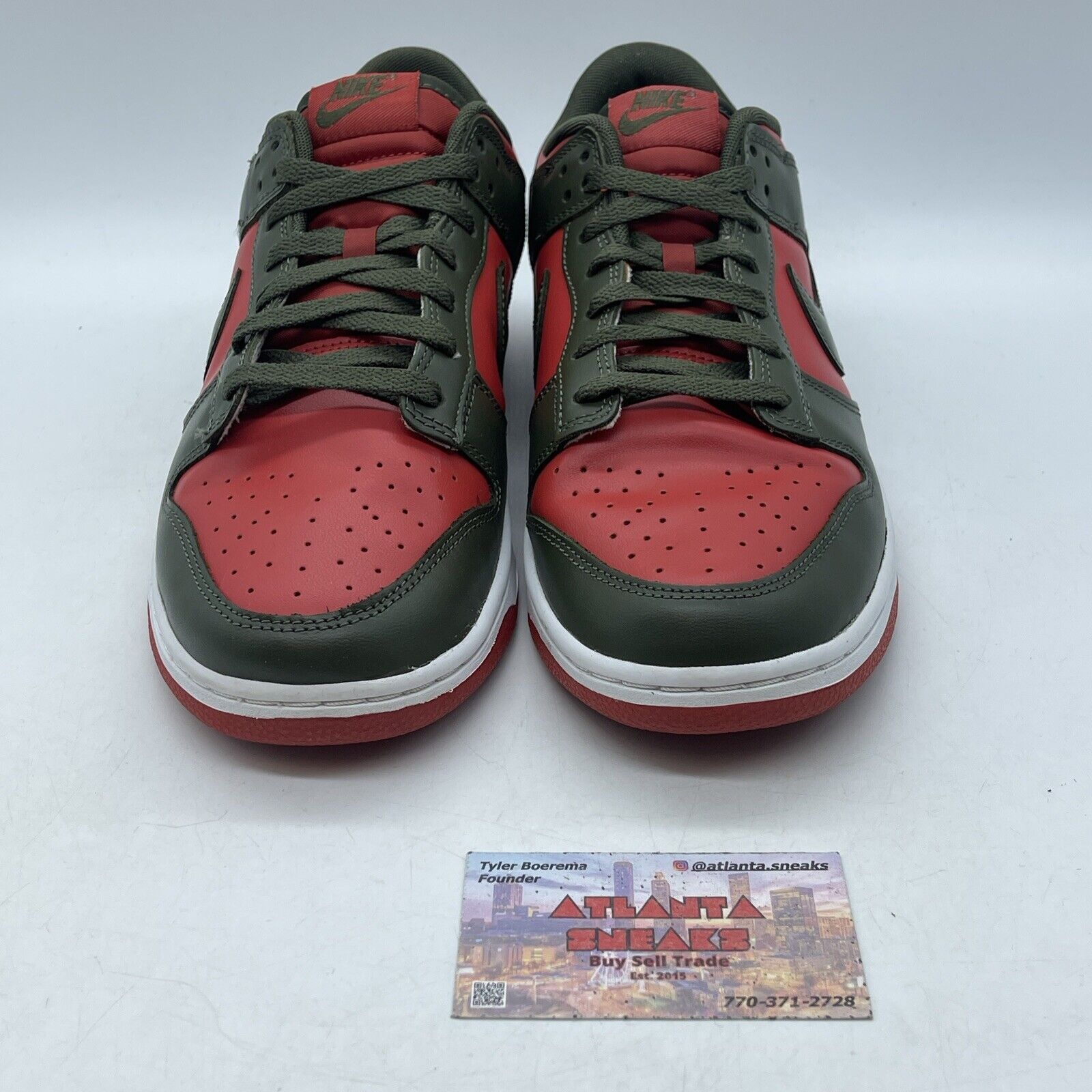 Size 10.5 - Nike Dunk Low Cargo Khaki Mystic Red Green Leather (DV0833-600)