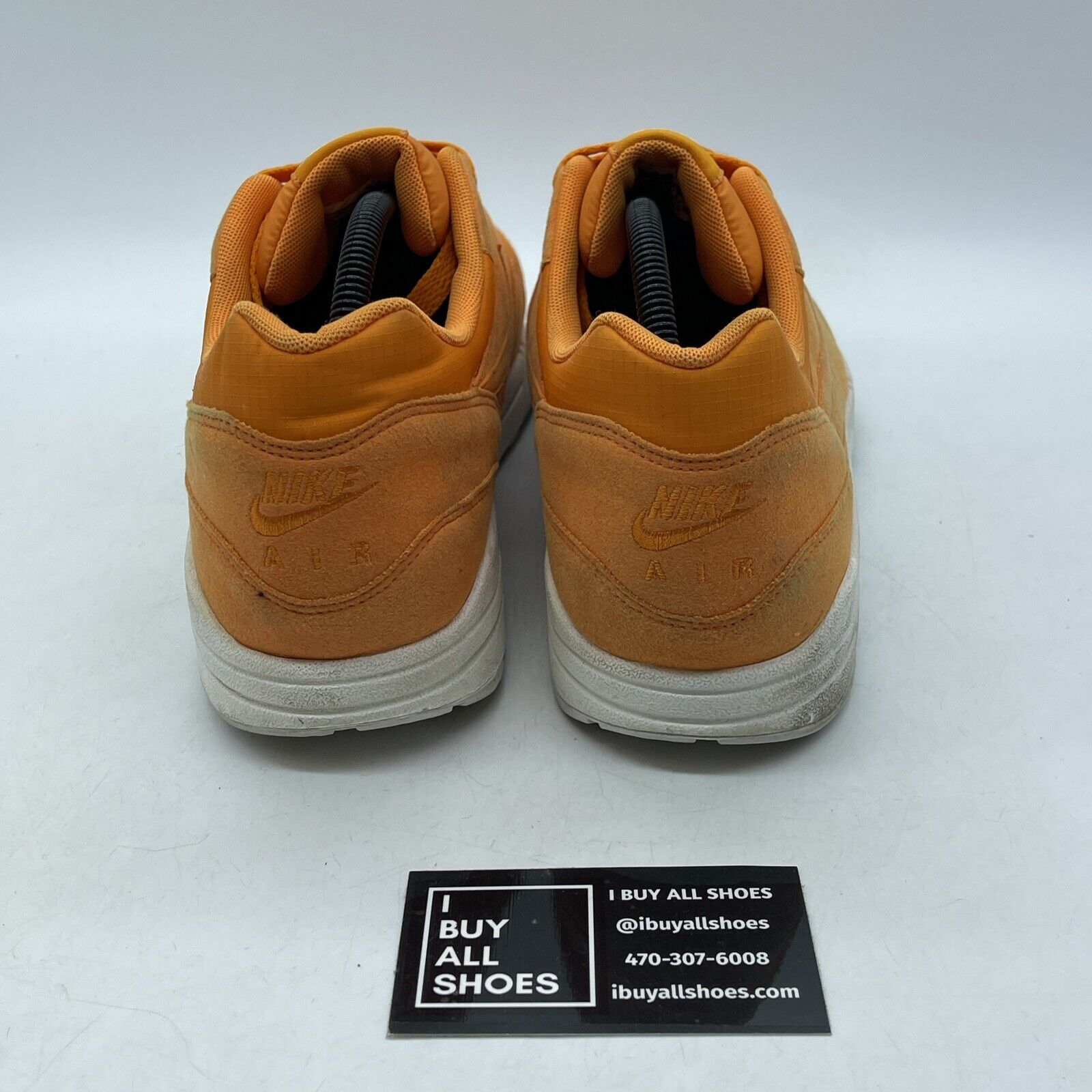 Size 10.5 - Nike Air Max 1 Ripstop Pack Mandarin Orange Suede (308866-808)