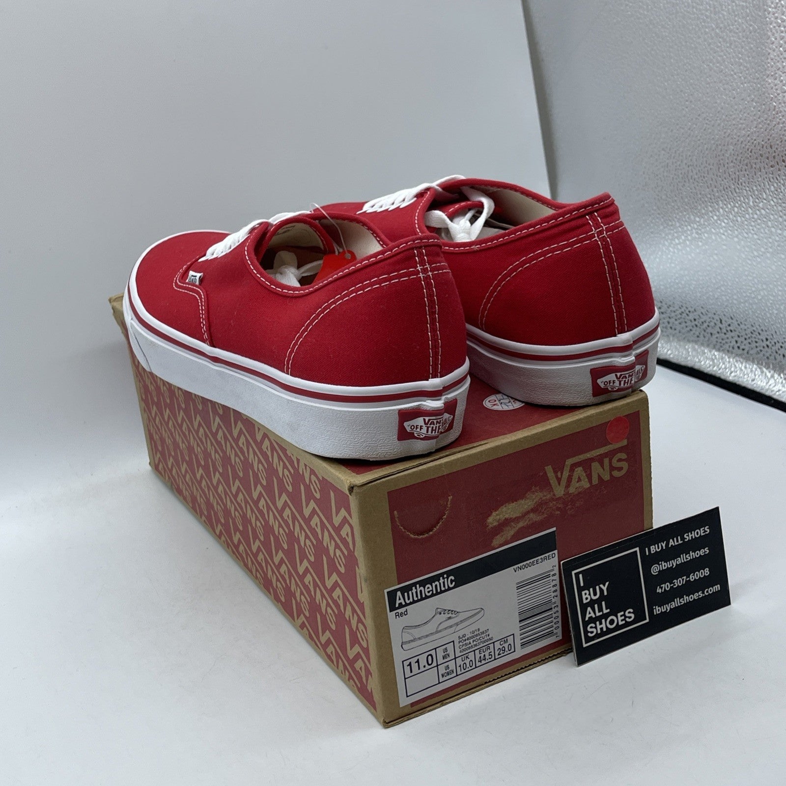 Size 11 - Vans core classic authentic Red White Suede (VN000EE3RED1)