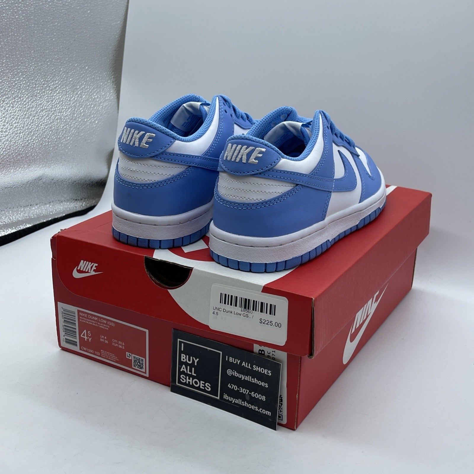 Size 4.5Y - Nike Dunk Low University Blue white Leather (CW1590-103)