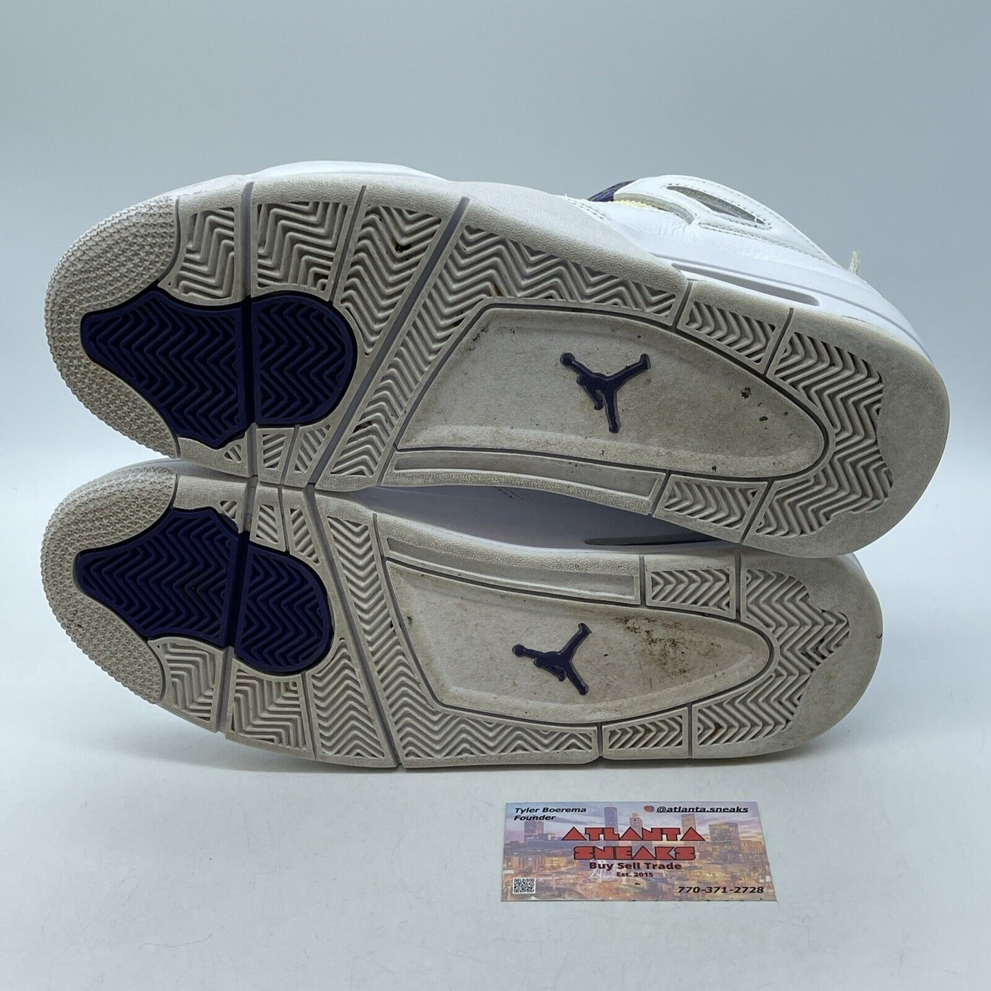 Size 10.5 - Jordan 4 Retro Mid Purple Metallic White Leather (CT8527-115)