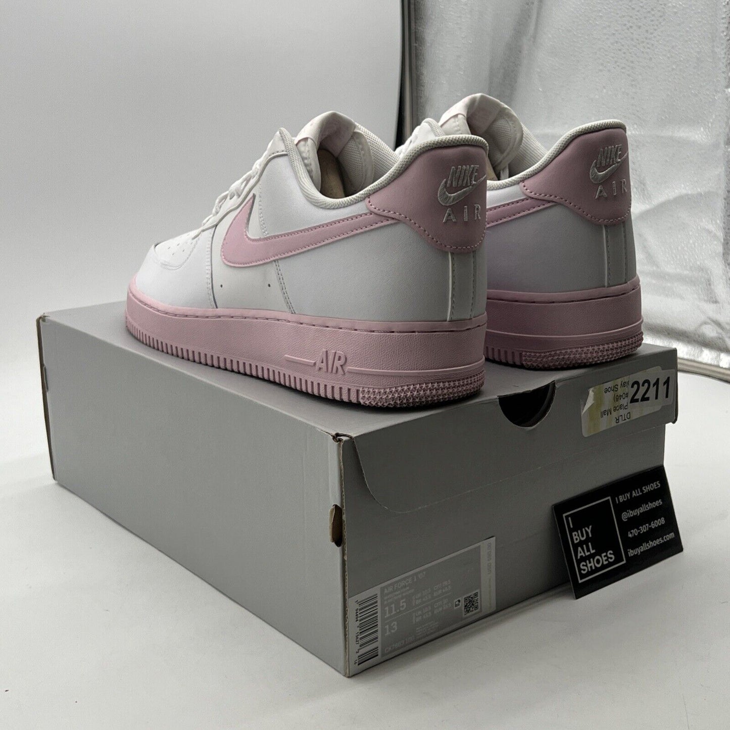 Size 11.5 - Nike Air Force 1 '07 Low White Pink Sole (CK7663-100)