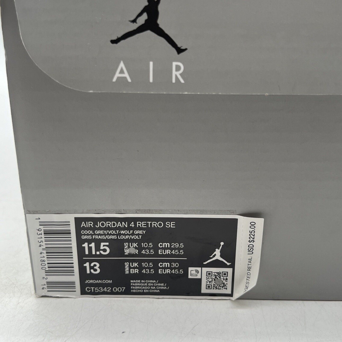 Size 11.5 - Jordan 4 Retro SE Mid Neon 95 Suede (CT5342-007)