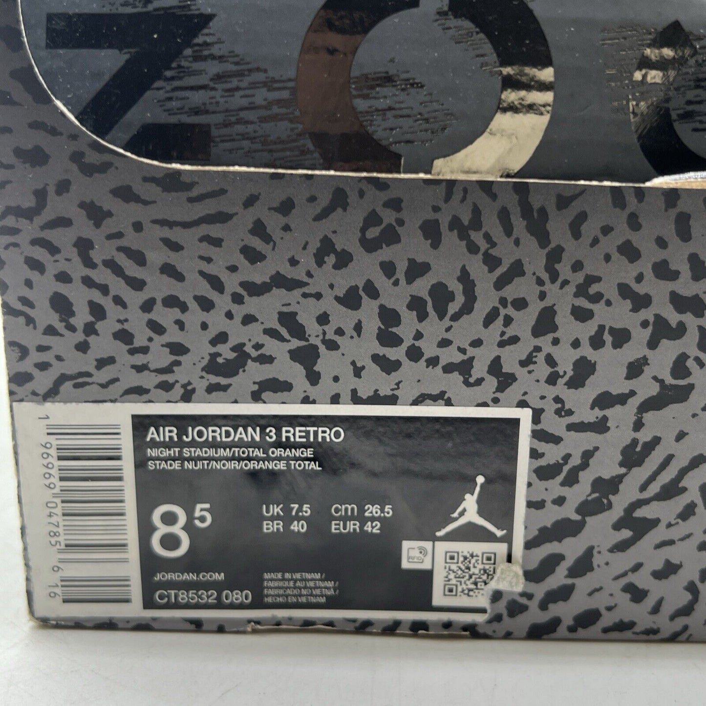 Size 8.5 - Jordan 3 Retro 2023 Mid Fear (CT8532-080)