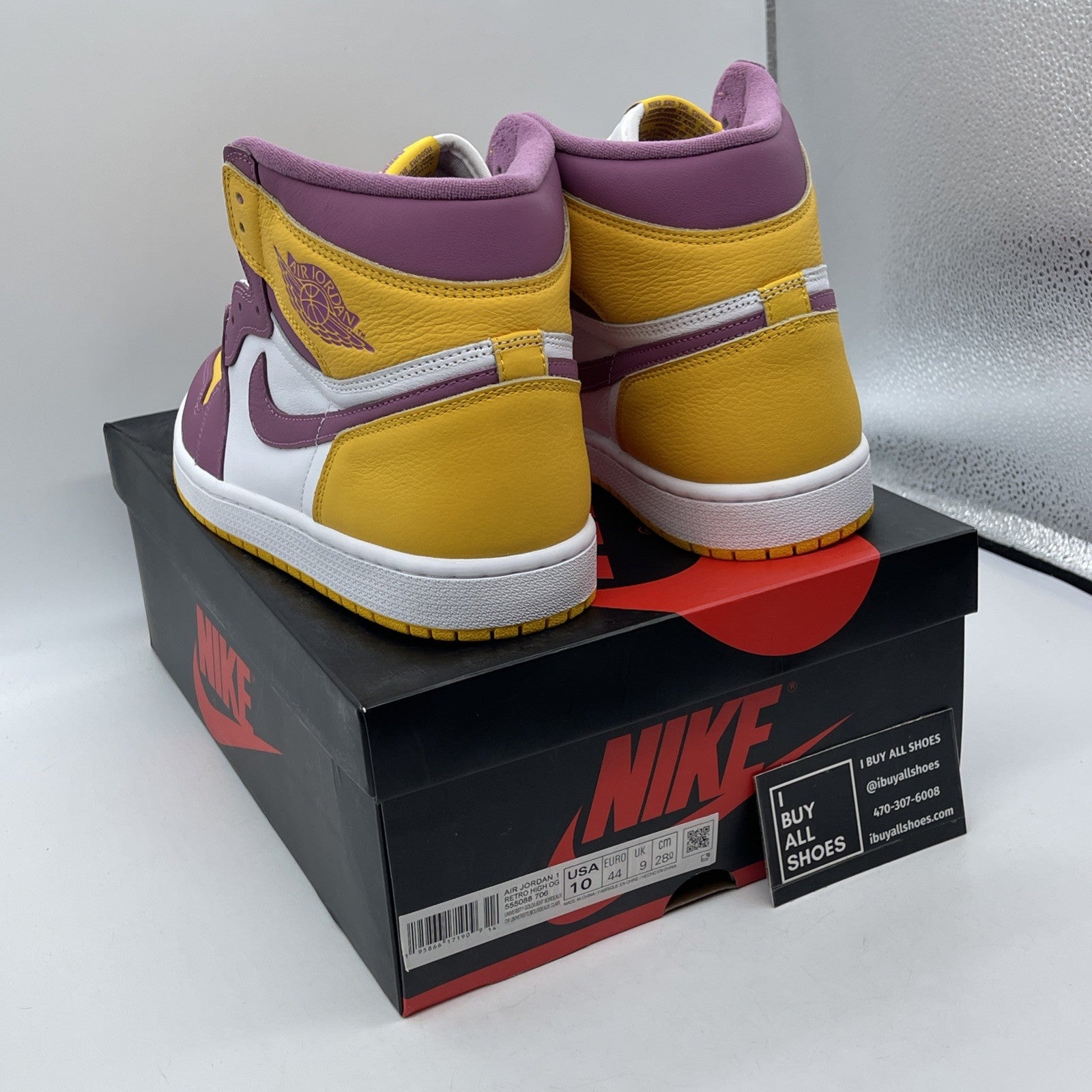 Size 10 - Jordan 1 Retro High OG Brotherhood 2022 Yellow Leather (555088-706)