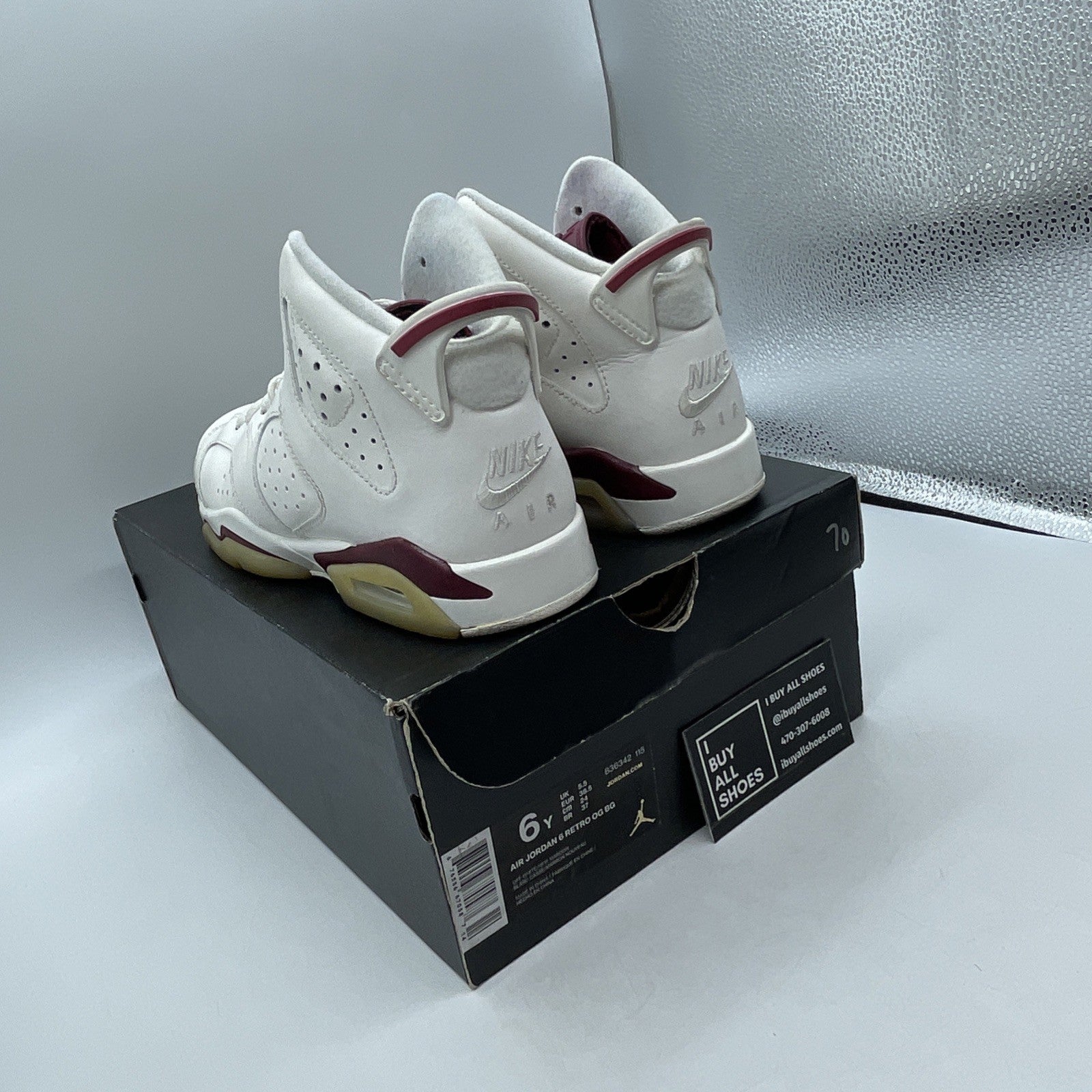 Size 6 (GS) - Air Jordan 6 Retro OG 2015 Mid Maroon (836342-115)