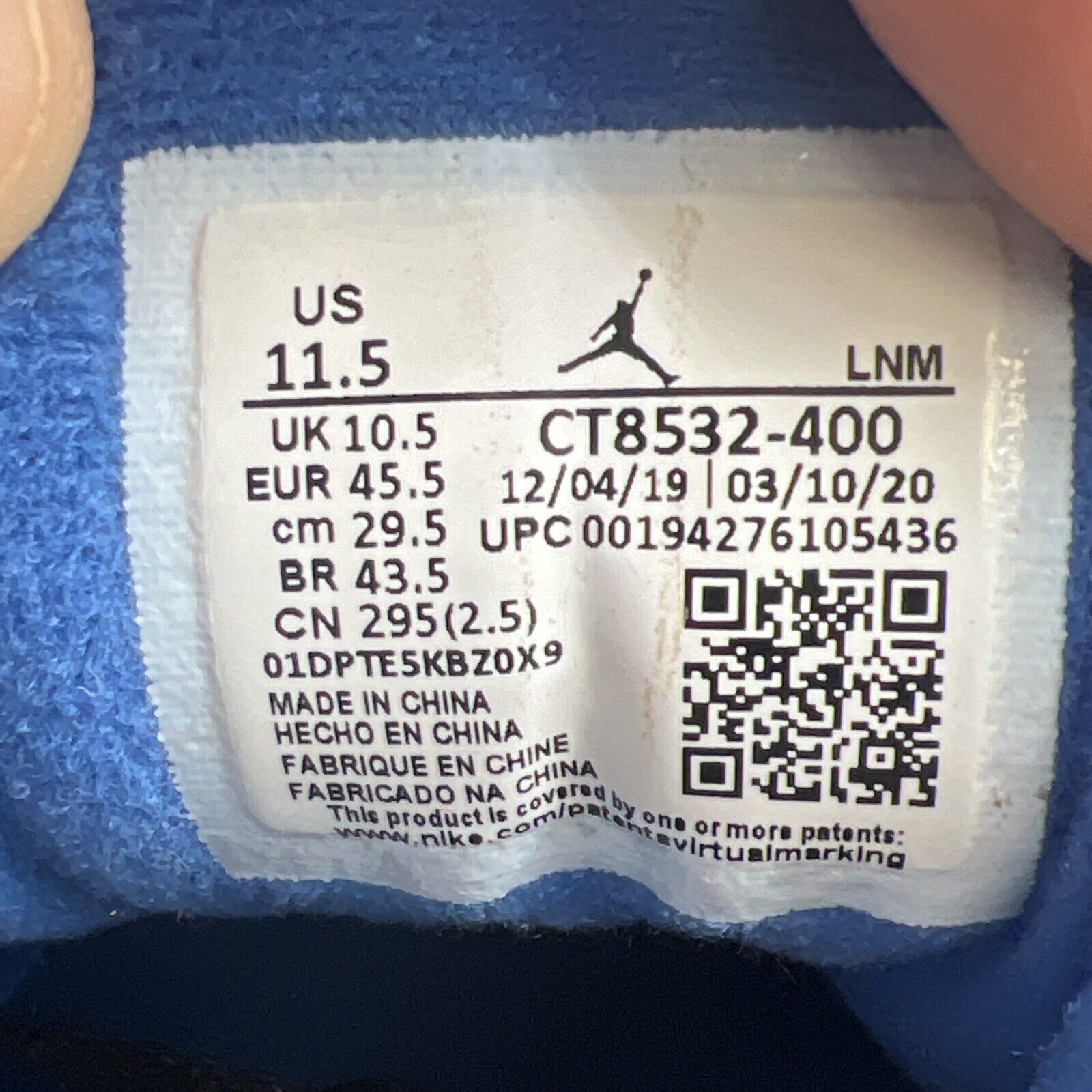 Size 11.5 - Air Jordan 3 Retro Varsity Royal 2020 (CT8532-400)