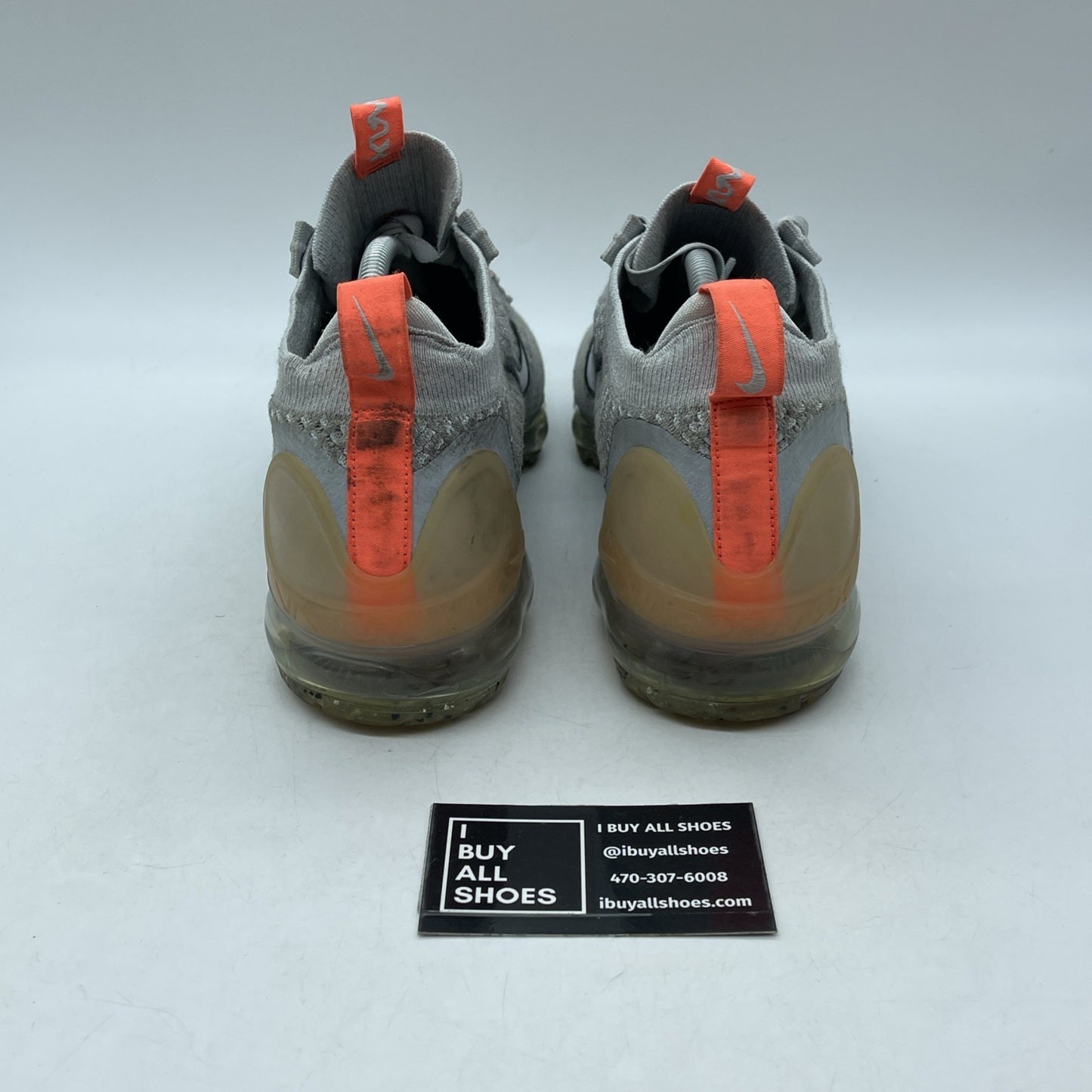 Size 9.5 - Nike Air VaporMax 2021 Flyknit Grey Fog Bright Mango