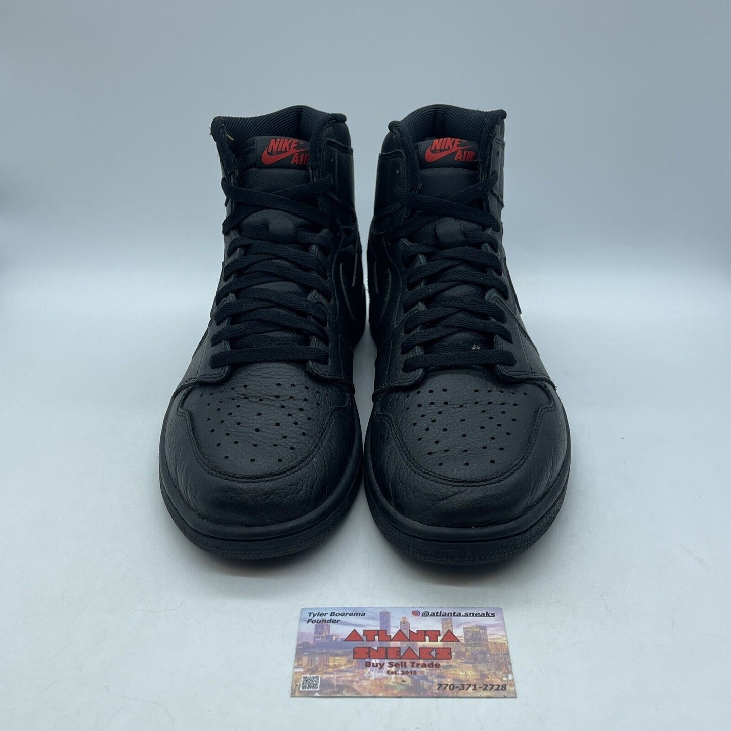 Size 11.5 - Air Jordan 1 Retro OG High Triple Black Leather (555088-022)