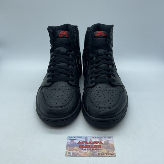 Size 11.5 - Air Jordan 1 Retro OG High Triple Black Leather (555088-022)
