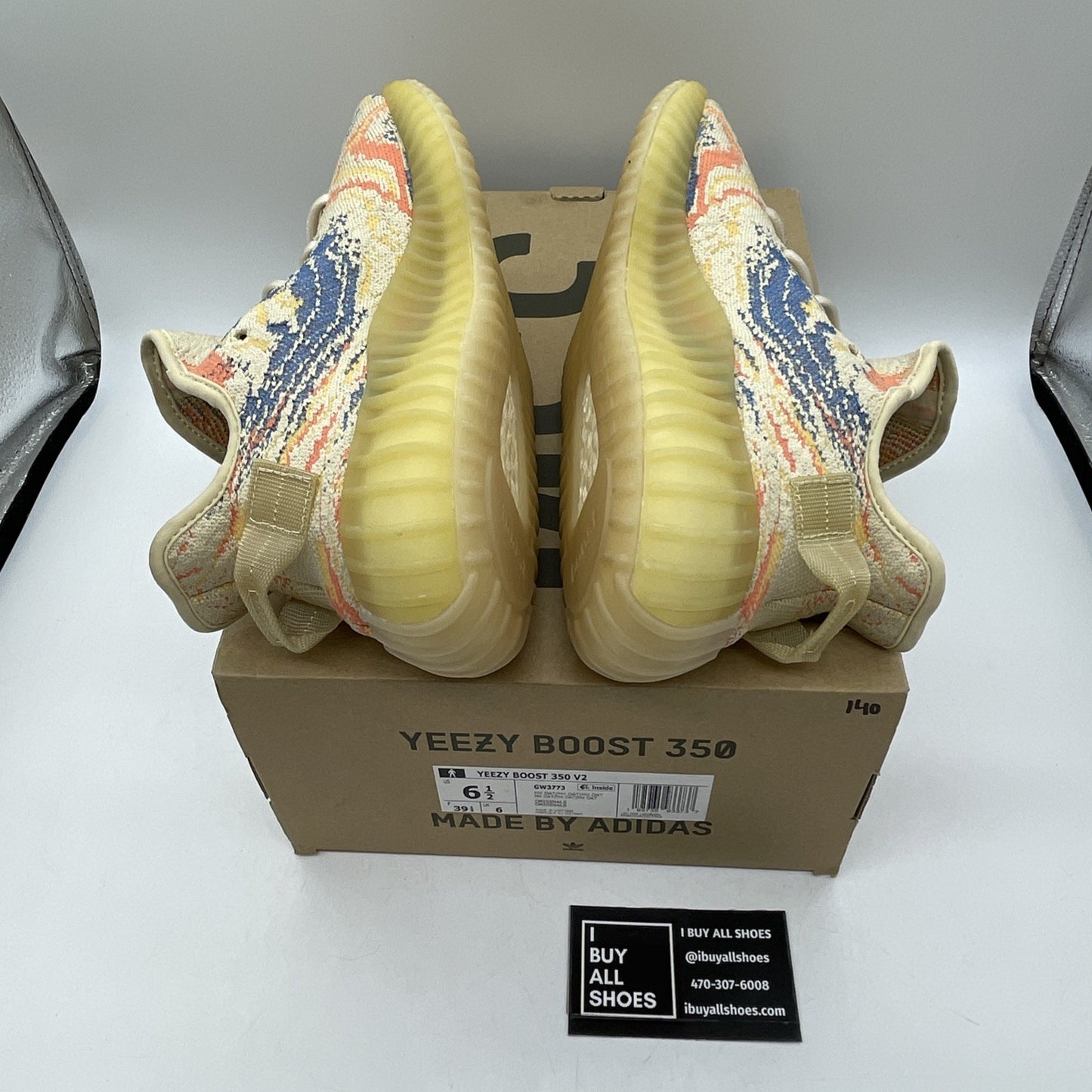 Size 6.5 - adidas Yeezy Boost 350 V2 Low MX Oat Blue Orange Suede (GW3773)