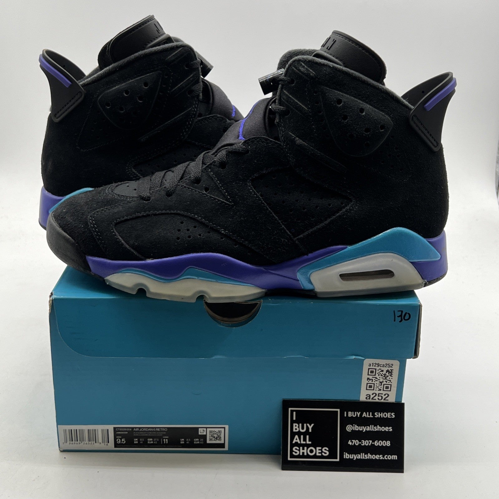 Size 9.5 - Air Jordan 6 Retro Aqua (CT8529-004)
