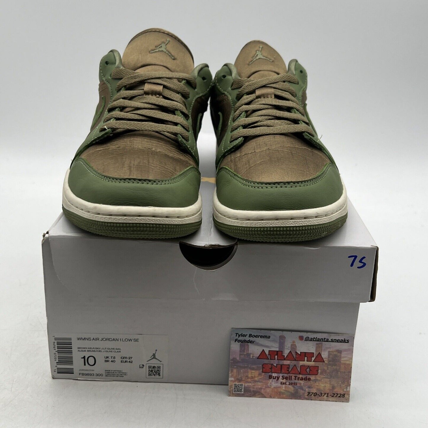 Size 10 - Air Jordan 1 SE Low Olive Brown Kelp W (FB9893-300)