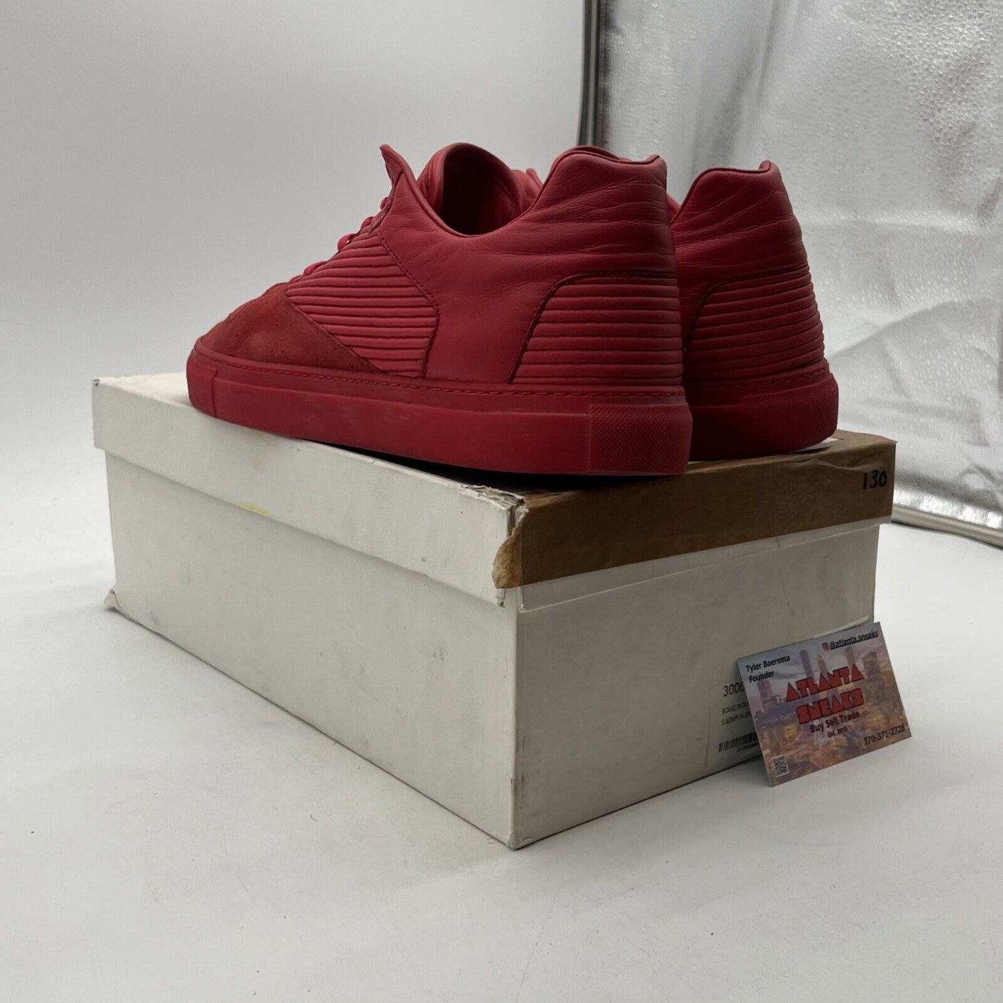 Size 10 - Balenciaga Pleated Red Suede Low-Top Sneaker