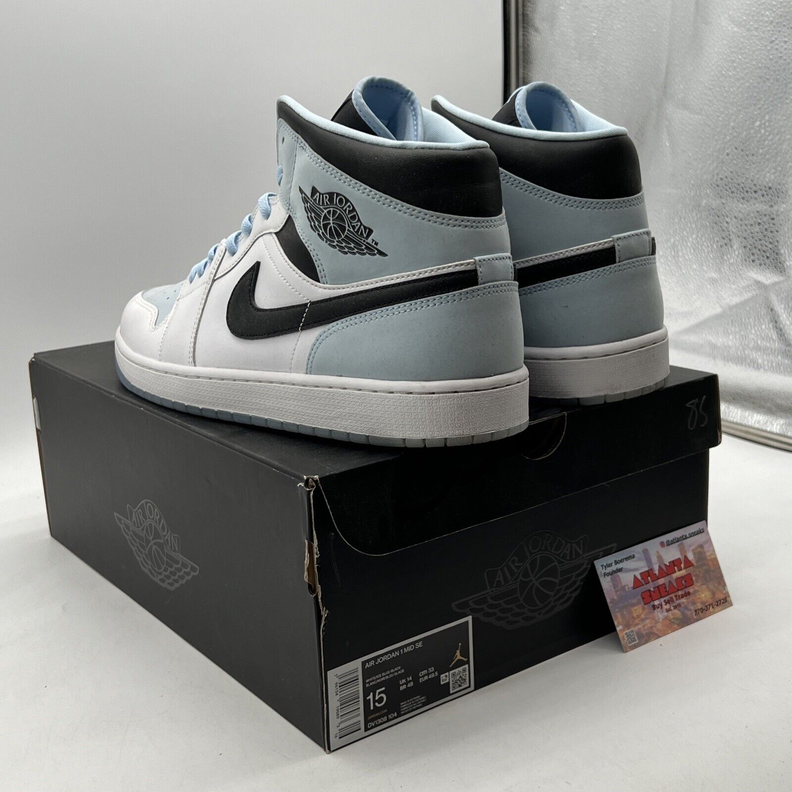 Size 15 - Jordan 1 Mid SE White Ice Blue (DV1308-104)