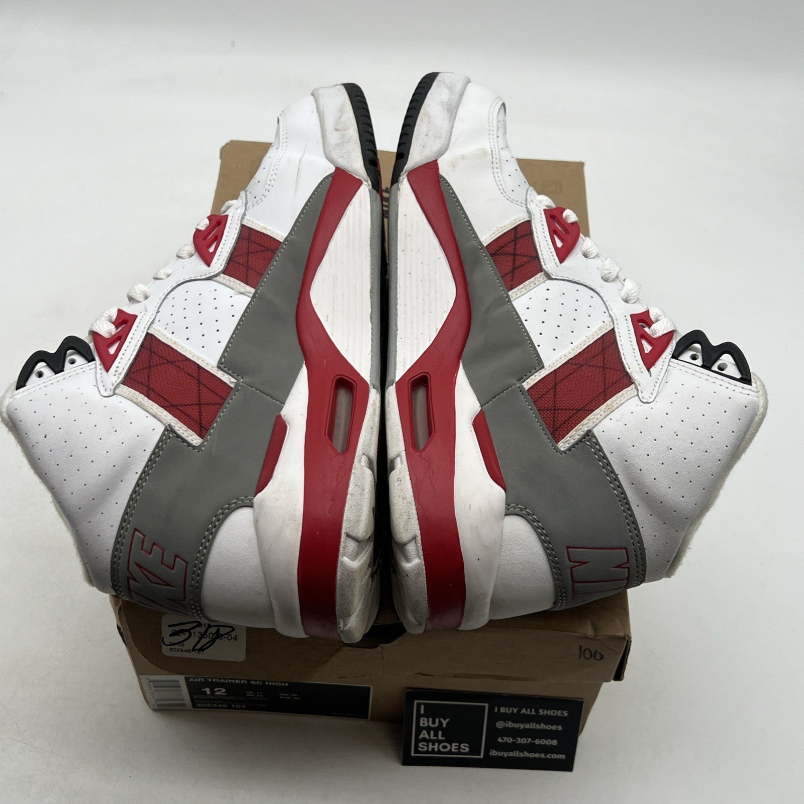 Size 12 - Nike Air Trainer SC High White Varsity Red (302346-107)