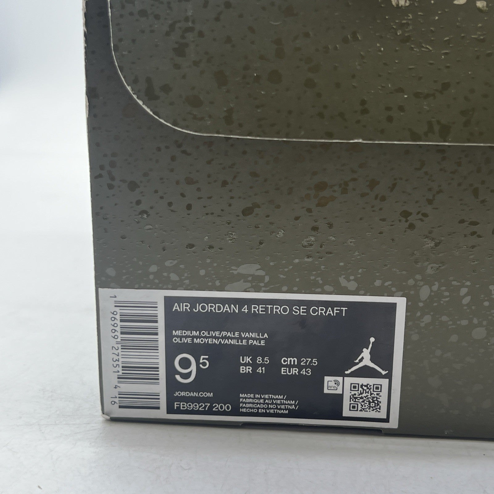 Size 9.5 - Air Jordan 4 SE Retro Low Craft - Olive (FB9927-200)