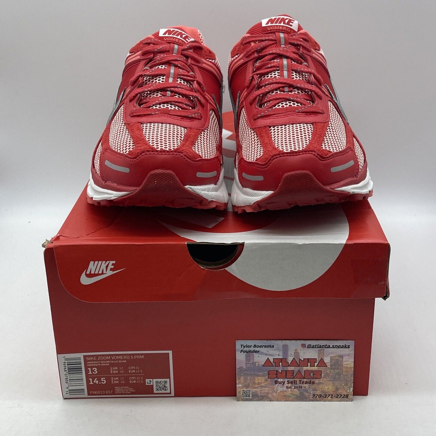 Size 13 - Nike Air Zoom Vomero 5 University Red Suede Leather (FN6833-657)