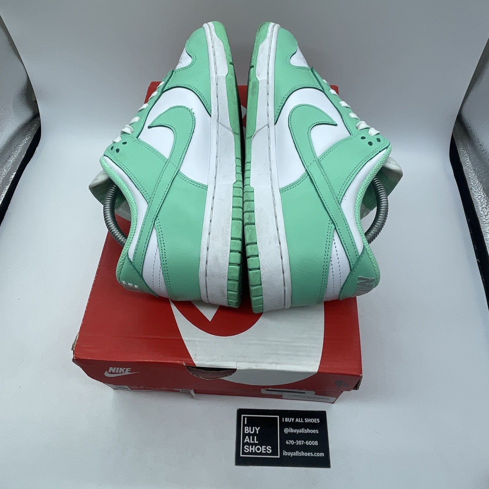 Size 12W - Nike Dunk Low Green Glow Blue White Leather (DD1503-105)