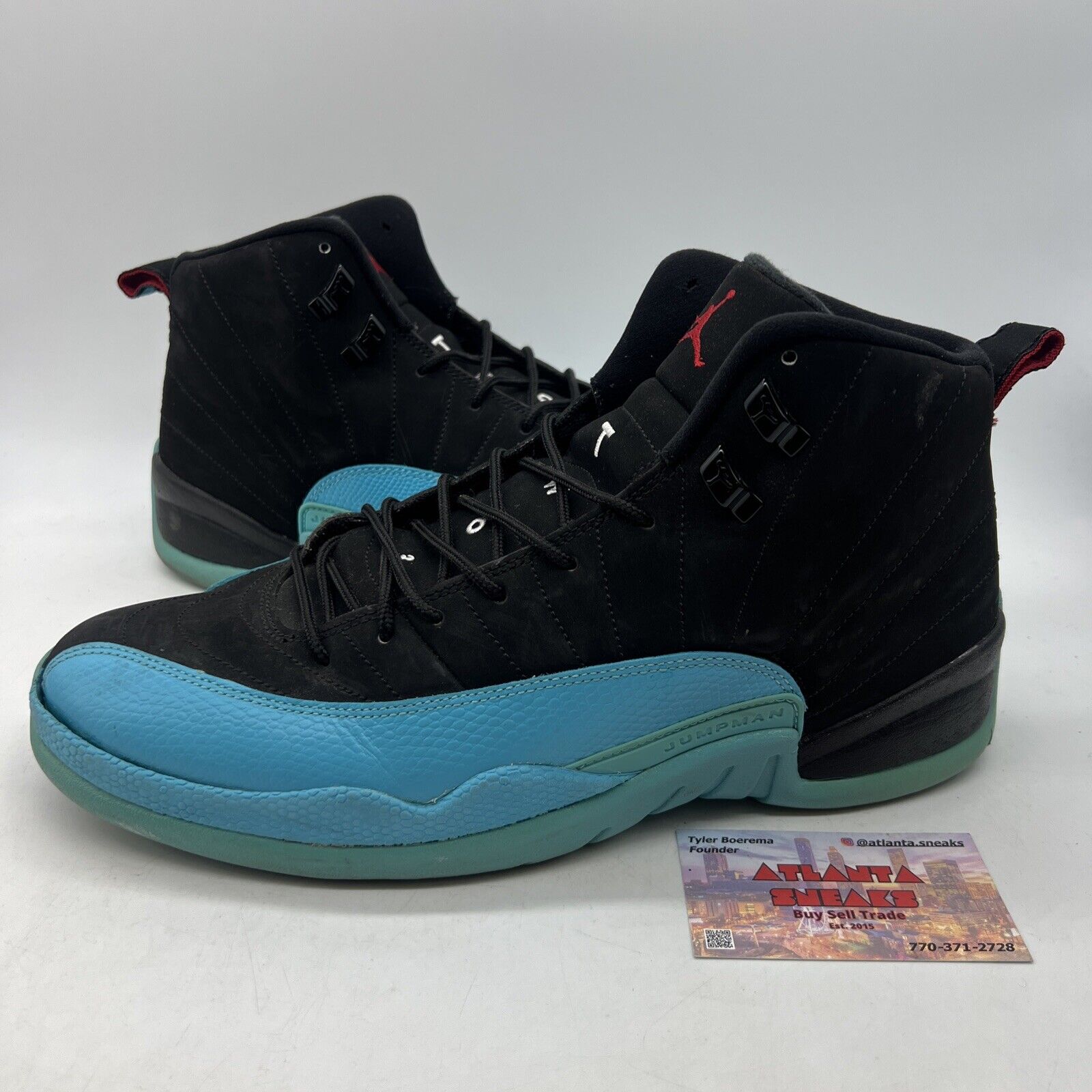 Size 11 - Air Jordan 12 Retro Gamma Blue Black Suede Leather Red (130690-027)