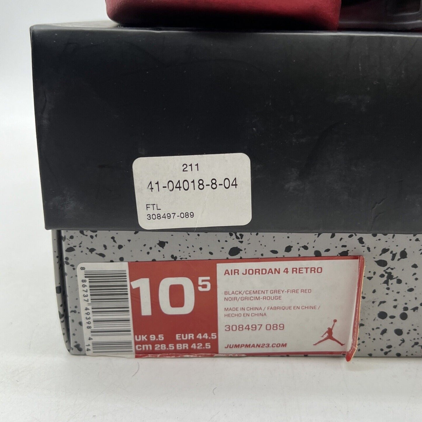 Size 10.5 - Jordan 4 Retro bred release 2012 (308497-089)