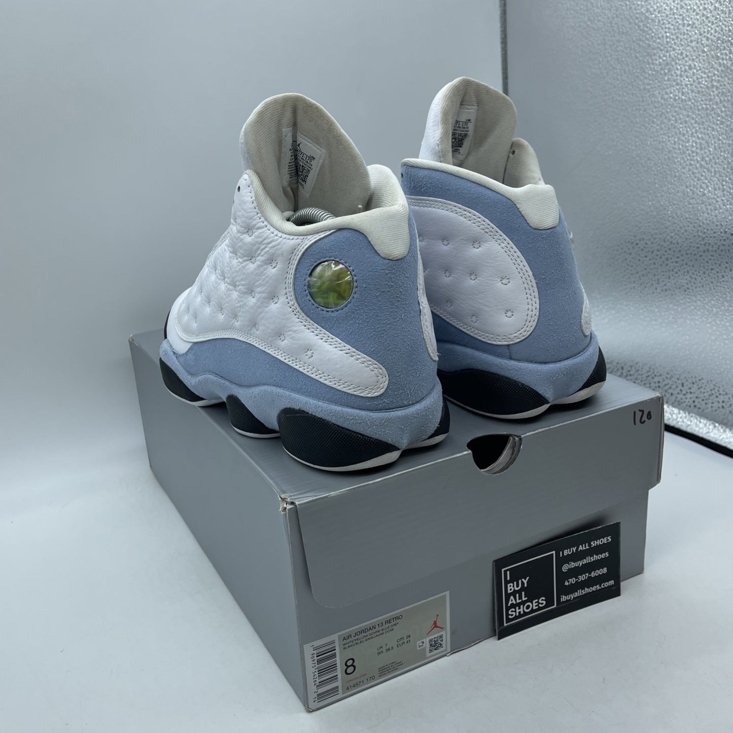 Size 8 - Air Jordan 13 Retro Blue Grey White Suede Leather (414571-170)