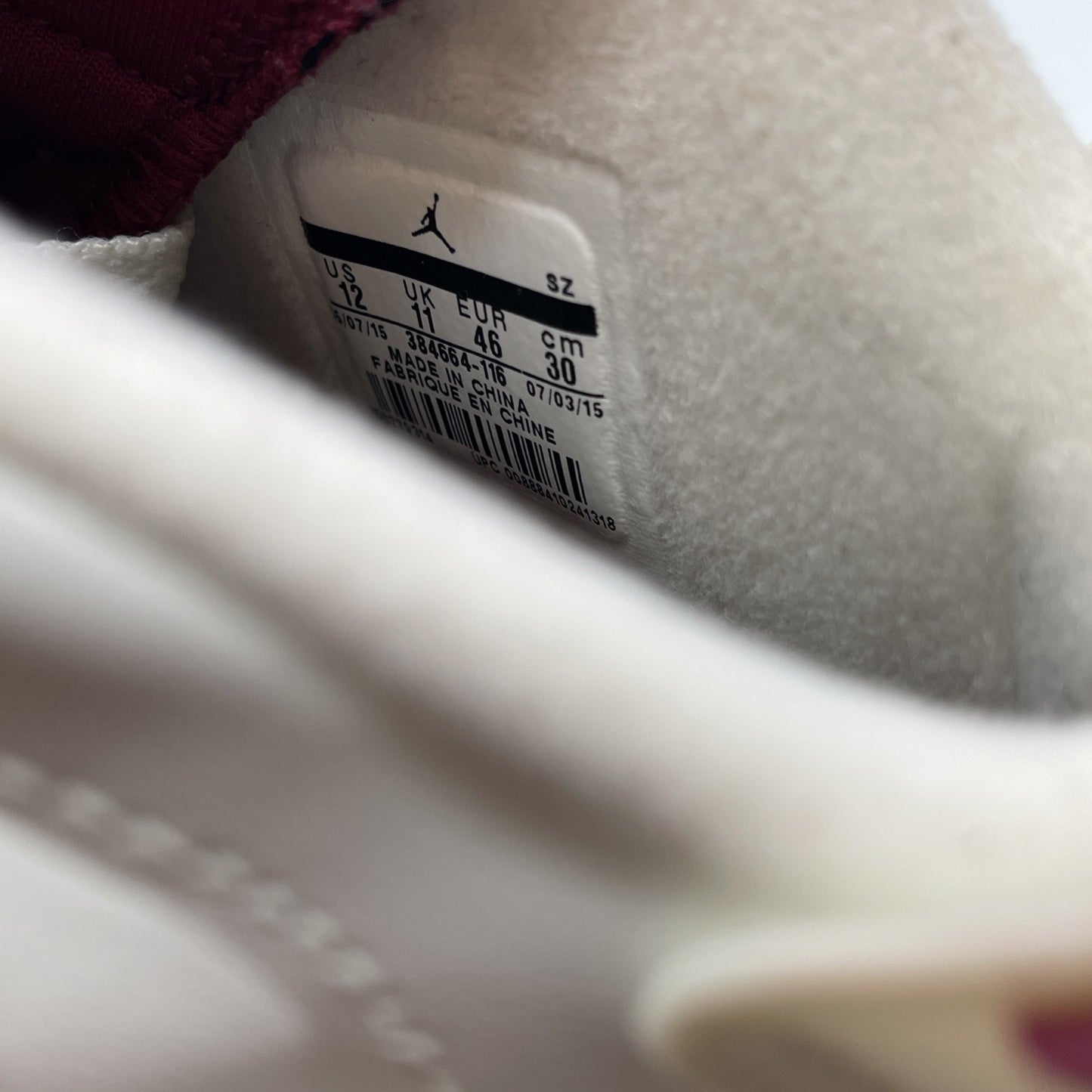Size 12 - Air Jordan 6 Retro 2015 Maroon White Leather (384664-116)