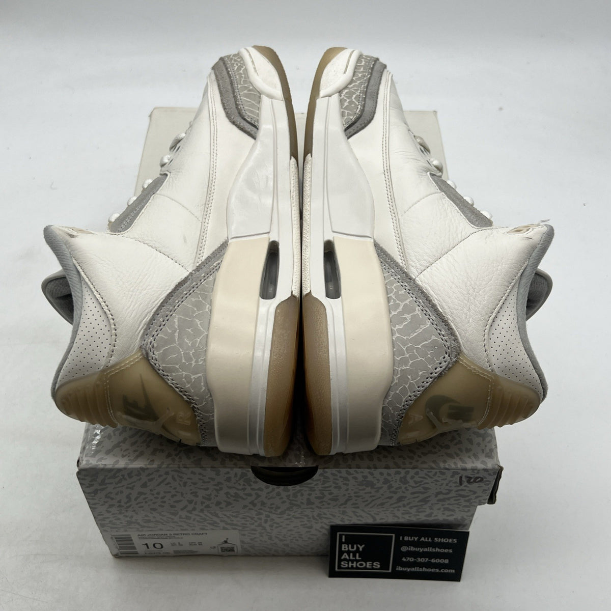 Size 10 - Air Jordan 3 Retro Craft Ivory/Grey White Leather (FJ9579-100)