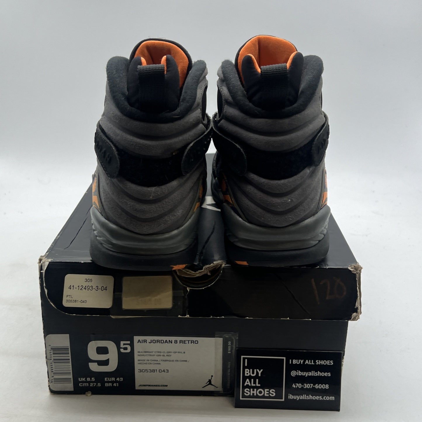 Size 9.5 - Air Jordan 8 Retro Phoenix Suns (305381-043)