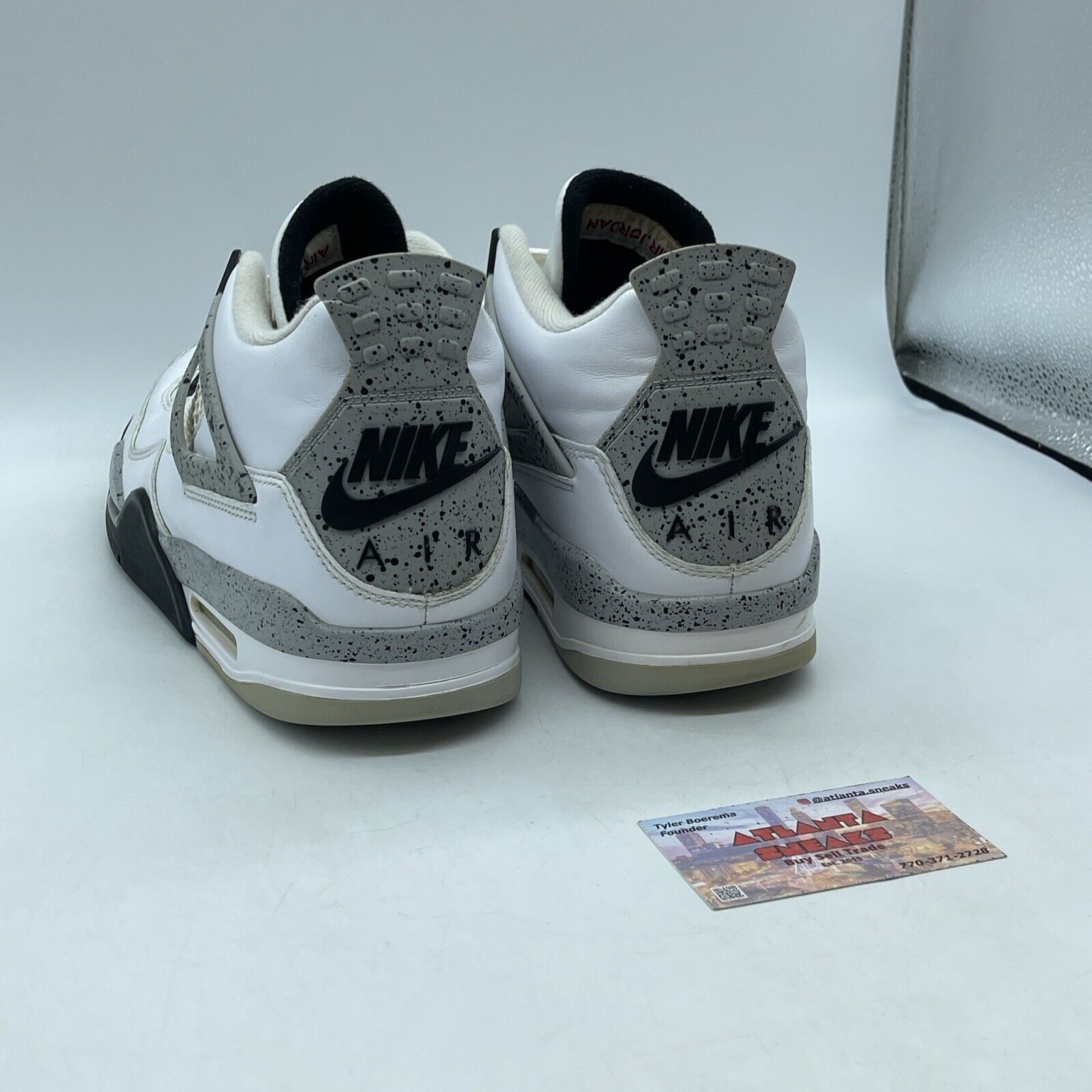 Size 12 - Jordan 4 Retro OG Mid White Cement Leather Grey Black (840606-192)