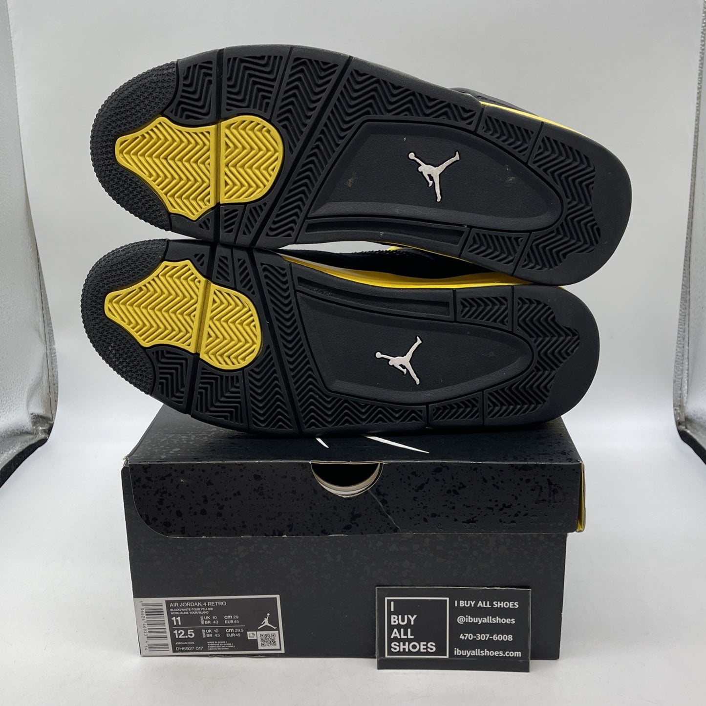 Size 11 - Jordan 4 Retro Mid Thunder Yellow Black Suede (DH6927-017)